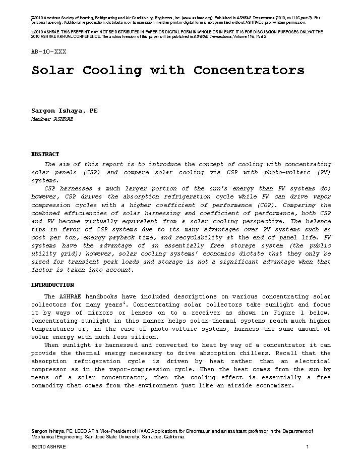 Ashrae Cooling Paper